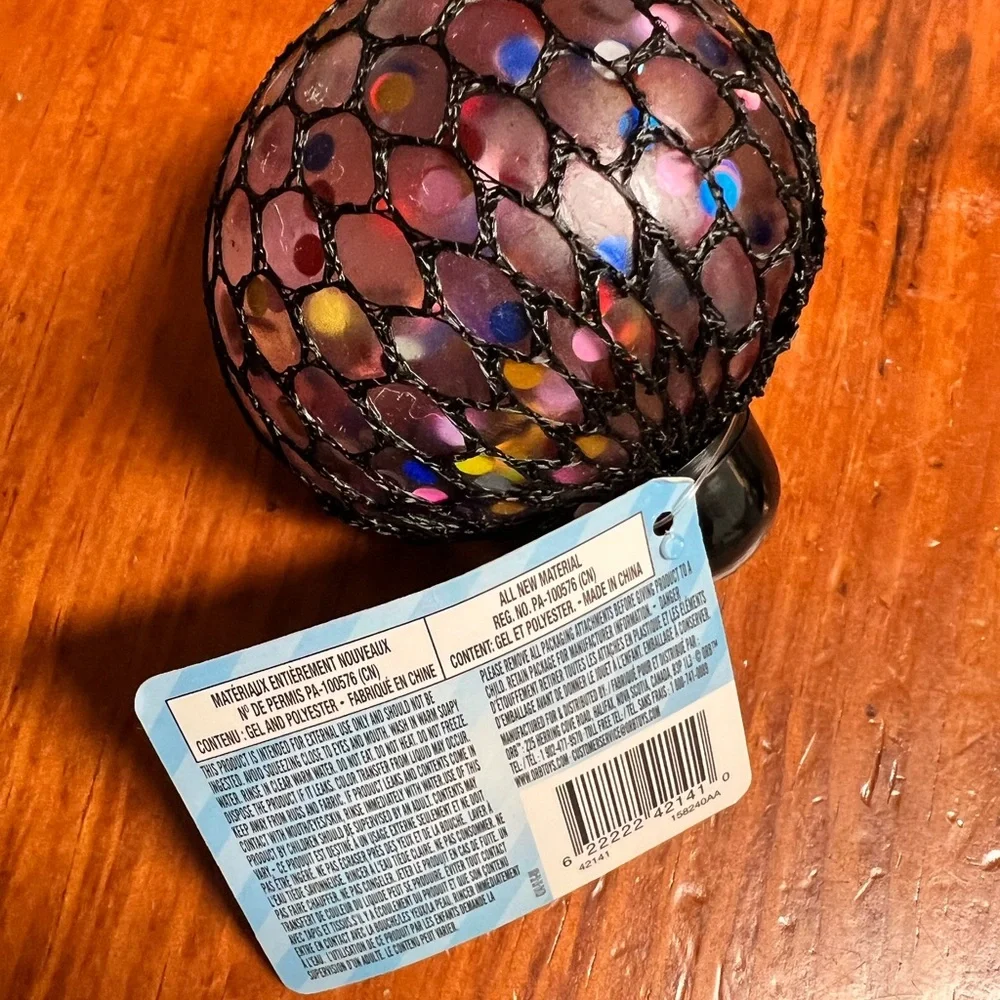 ORB Confetti Squish Ball Stress Toy - Black with Multicolor Confetti